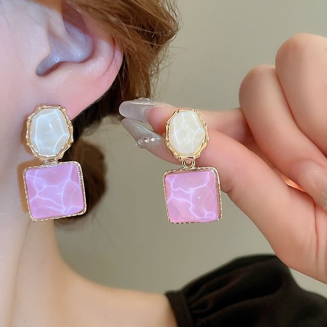 Calafa-Double-Sided Square Drop Earring