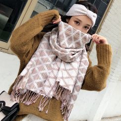 zitapompom - Fringe Plaid Scarf zitapompom - Fringe Plaid Scarf