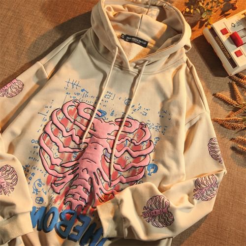 graphic-print hoodie