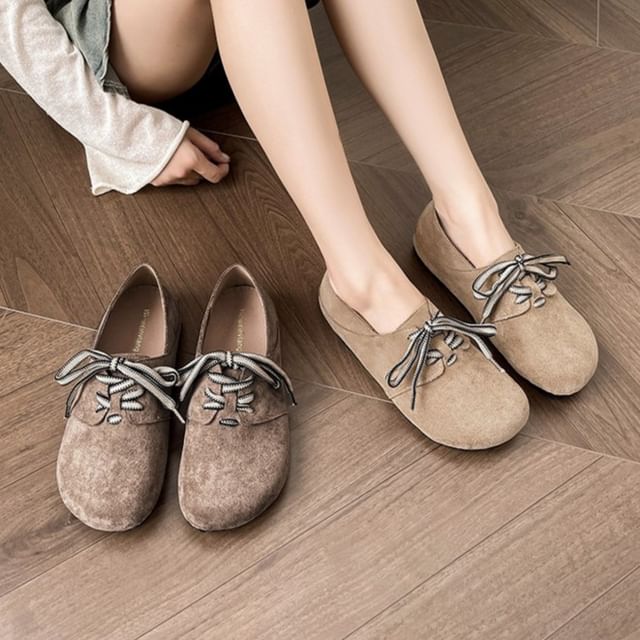 Lace Up Flat Suede Shoes Ladies Faux Suede Suede Lace Up Shoes