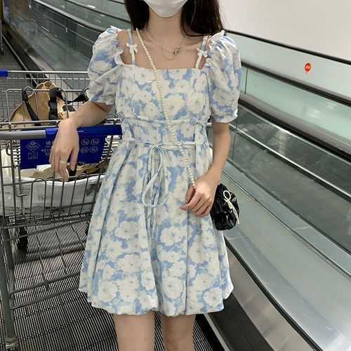 スーツ・フォーマル・ドレス Acka. puffy occasion dress Acka.（エーシーケーエー）puffy sheer flower dress（ベージュ