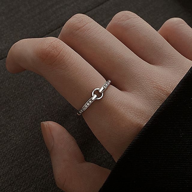 Chimerro-Rhinestone Alloy Open Ring