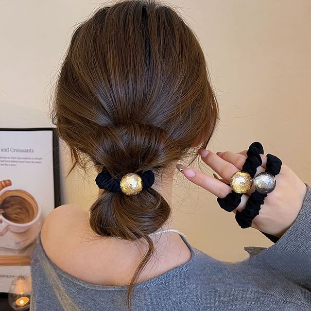 Show Mind-Bead Velvet Hair Tie