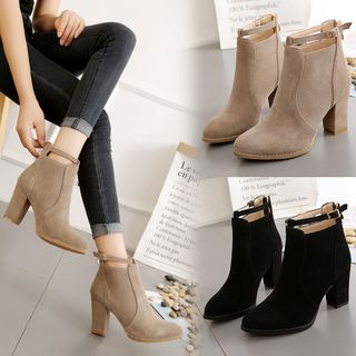 Gordong-Block Heel Ankle Boots