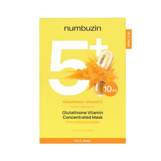 numbuzin - No.5+ Glutathione Vitamin Concentrated Mask Set 10 sheets