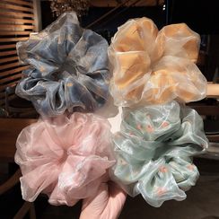 Miss Floral - Floral Print Mesh Scrunchie Miss Floral - Floral Print Mesh Scrunchie