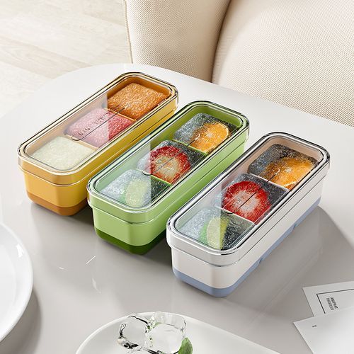  Ice Cube Trays and Ice Cube Storage Container Set With