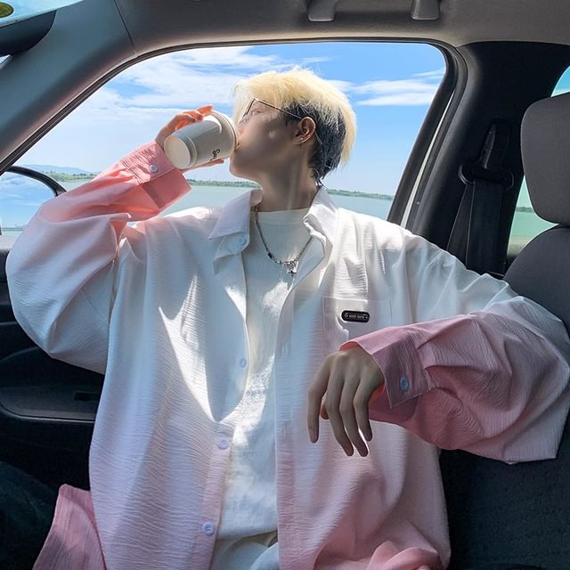 emeisa-Long-Sleeve Gradient Shirt