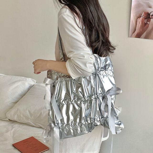 FAYLE-Plain Tie-Up Tote Bag