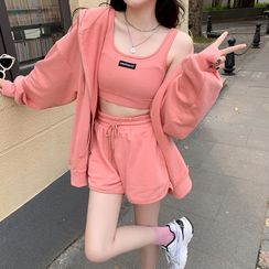 Closette - Hood Plain Jacket / Camisole Top / Shorts Closette - Hood Plain Jacket / Camisole Top / Shorts