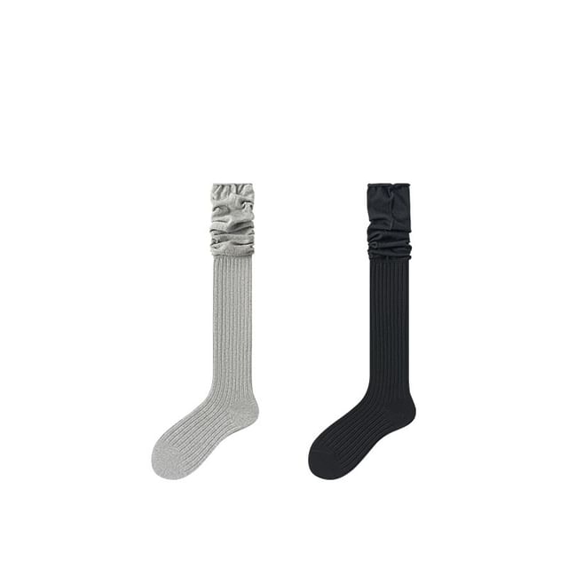 Mimiyu Plain Over The Knee Socks Set YesStyle