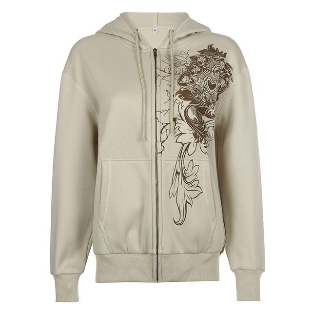 Cincine - Graphic Print Hooded Zip Jacket | YesStyle