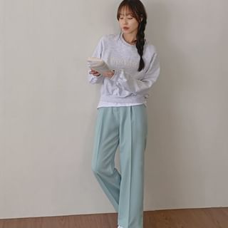 HOTPING-Creased Wide Formal Pants