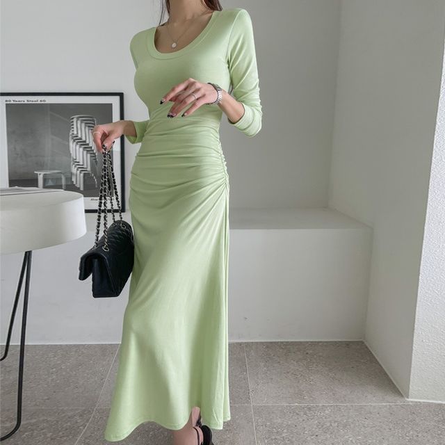 DABAGIRL - Shirred Flared Long Bodycon 
