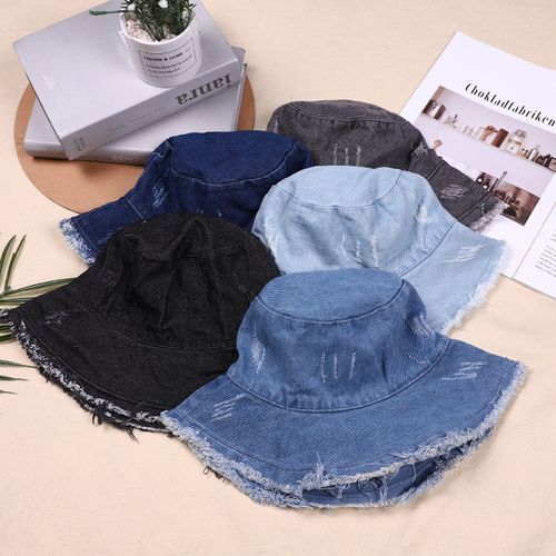 FROME Distressed Denim Bucket Hat