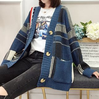 long patterned cardigan