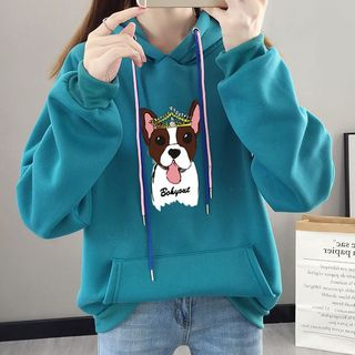 dog print hoodie