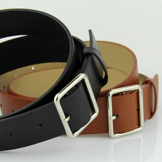 OKONKWO-Ceinture en faux cuir et boucle carrée