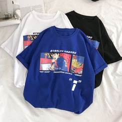 CooLook - Graphic Print Short-Sleeve T-Shirt CooLook - Graphic Print Short-Sleeve T-Shirt