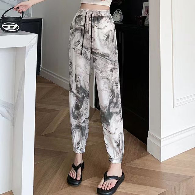 Everose-Drawstring Waist Tie Dye Sweatpants