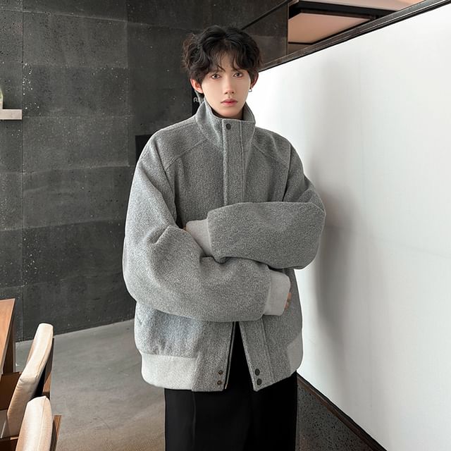 ravewider-Stand Collar Zip Jacket