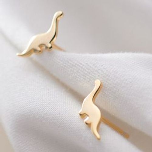 dinosaur earrings silver