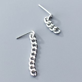 drop chain earrings silver