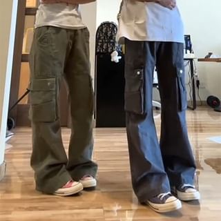 Kimeya-High Waist Wide Leg Cargo Pants