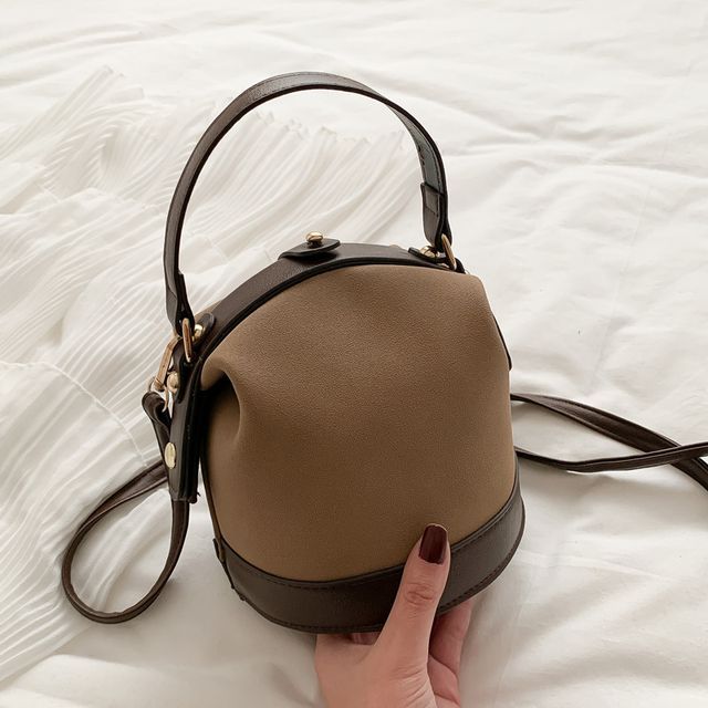 Velour Bucket Shoulder Crossbody Bag