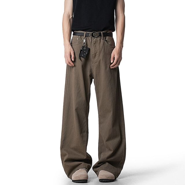 Kimeya-High Waist Washed Wide Leg Pants