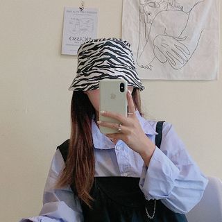 zebra print bucket hat