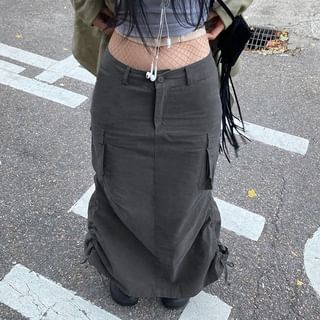 ★RAIVE★ Cargo Shirring Skirt in D/Grey VW3MS09113 Raive Cargo Shirring Skirt - Dark Gray | Garmentory