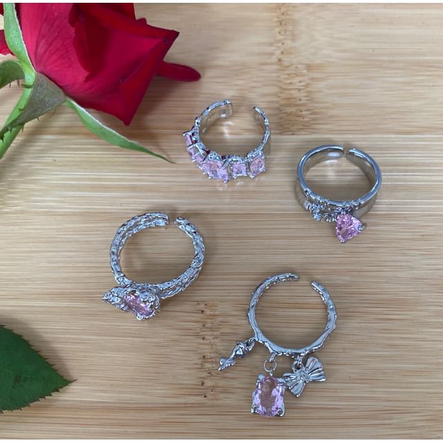 Kiren-Rhinestone Alloy Open Ring Various Designs