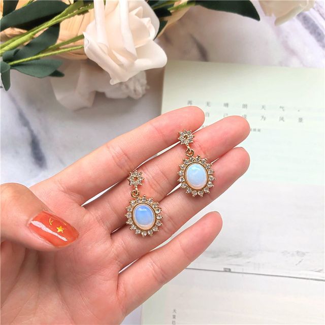 Jael-Rhinestone Gemstone Drop Earring