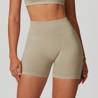 Skinniano High Waist Plain Yoga Shorts Sale