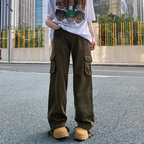 Styli High Waist Straight Leg Cargo Pants