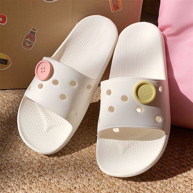 ZORI-Plain Cutout Home Slippers