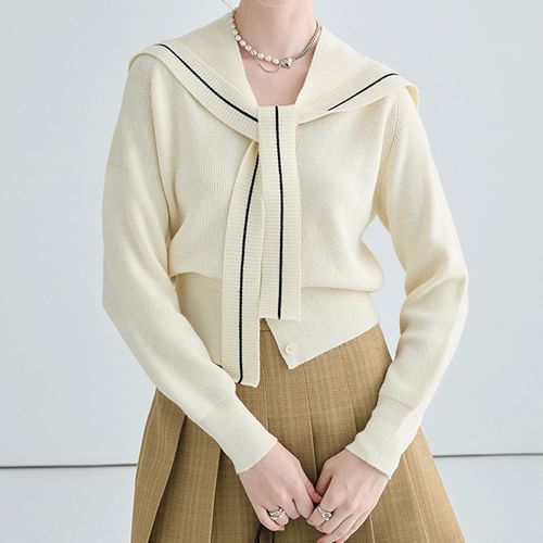 Sailor 2024 collar cardigan