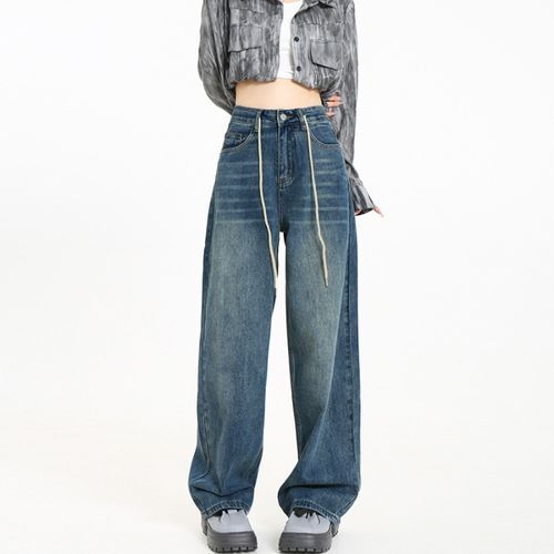 Denimot - Washed Knee Patch Jeans