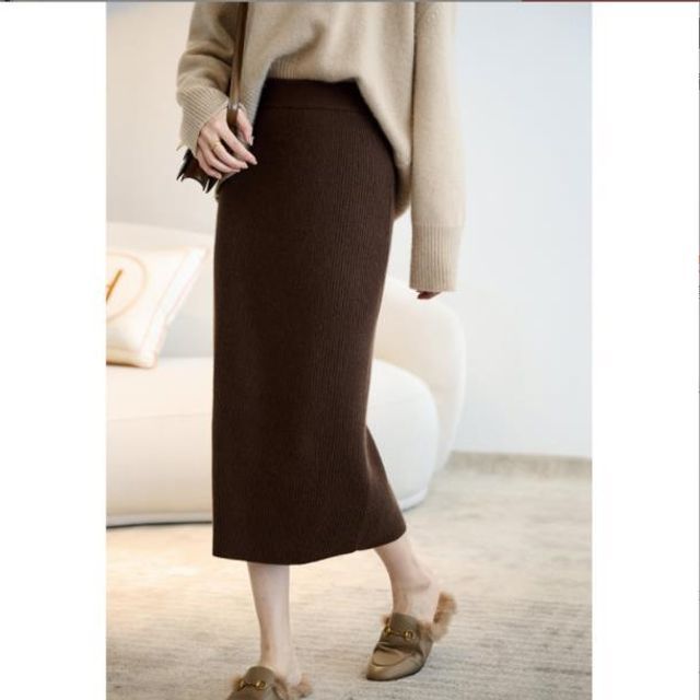 Sweet Zest - Plain Knit Midi Pencil Skirt