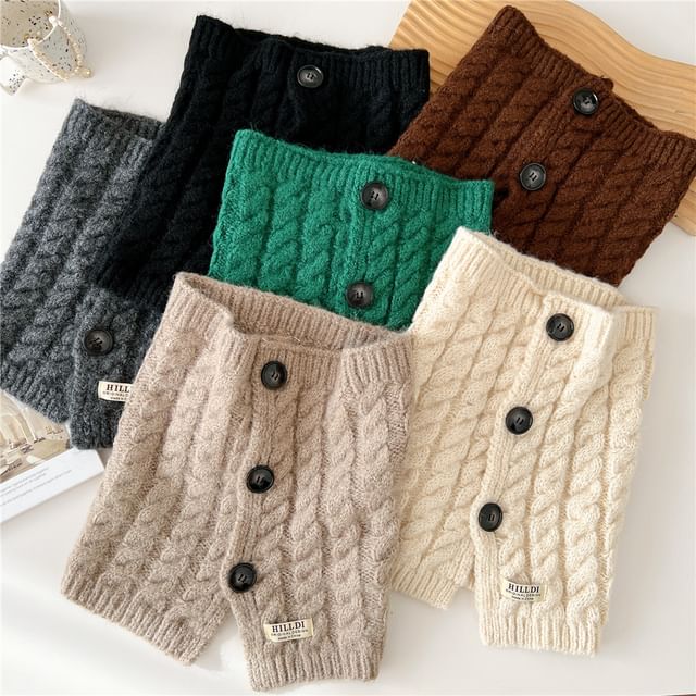 Frior-Plain Knit Neck Warmer Scarf