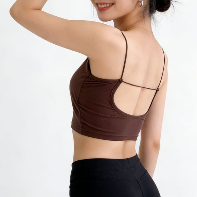 Ulark-Plain Padded Crop Cami Top