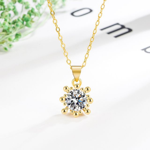 Forainer-Rhinestone Pendant Alloy Necklace