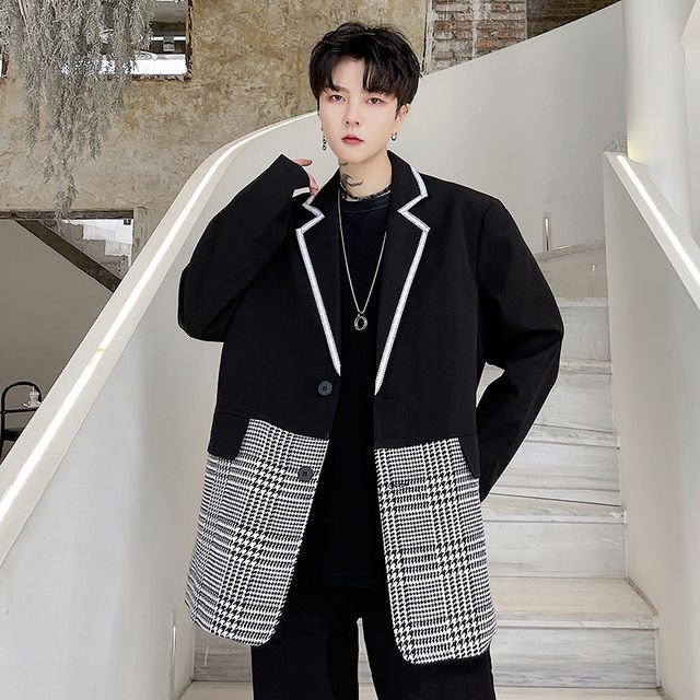 Patow-Glen Plaid Panel Blazer
