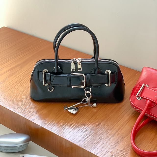 FAYLE-Faux Leather Buckled Shoulder Bag