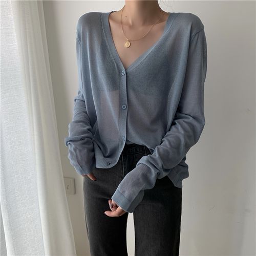 【yo BIOTOP】Sheer Vneck cardigan BIOTOP(ビオトープ) / 【yo BIOTOP】Sheer mohair V top