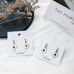 Jasminte - Alloy Poker Card Dangle Earring Jasminte - Alloy Poker Card Dangle Earring