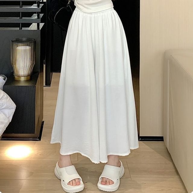 Cloud Nine-High Waist Plain Culottes