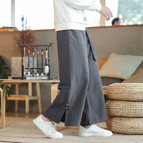 BUTTONED WIDE LEG PANTS