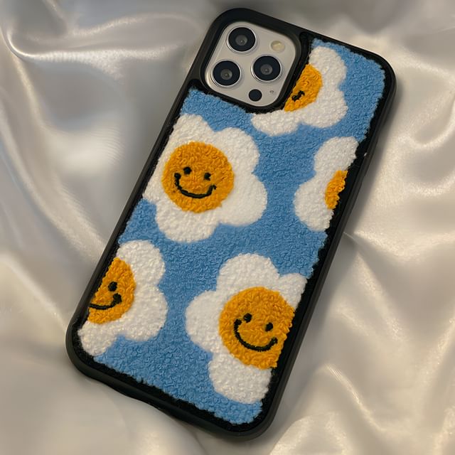 OUROBA - Smiley Flower Phone Case - iPhone 13 Pro Max / 13 Pro / 13 / 13  mini / 12 Pro Max / 12 Pro / 12 / 12 mini / 11 Pro Max / 11 Pro / 11 / SE /  XS Max / XS / XR / X / SE 2 / 8 / 8 Plus / 7 / 7 Plus | YesStyle